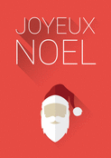 P&egrave;re No&euml;l minimaliste et joyeux sur rouge